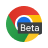 Chrome Beta logo.