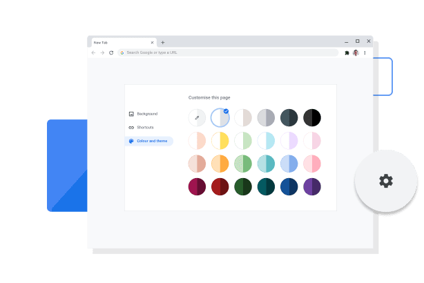 Image of the Chrome colour and theme customisation window.