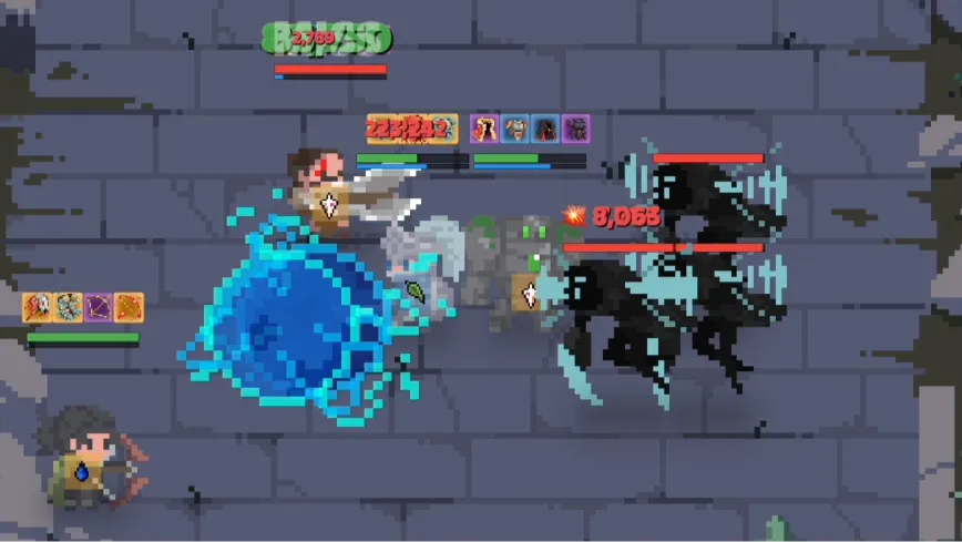 Combat scene in auto chess, idle PRG game Idle Horizons: Dawn of Heroes